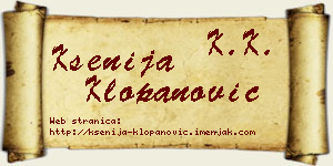 Ksenija Klopanović vizit kartica